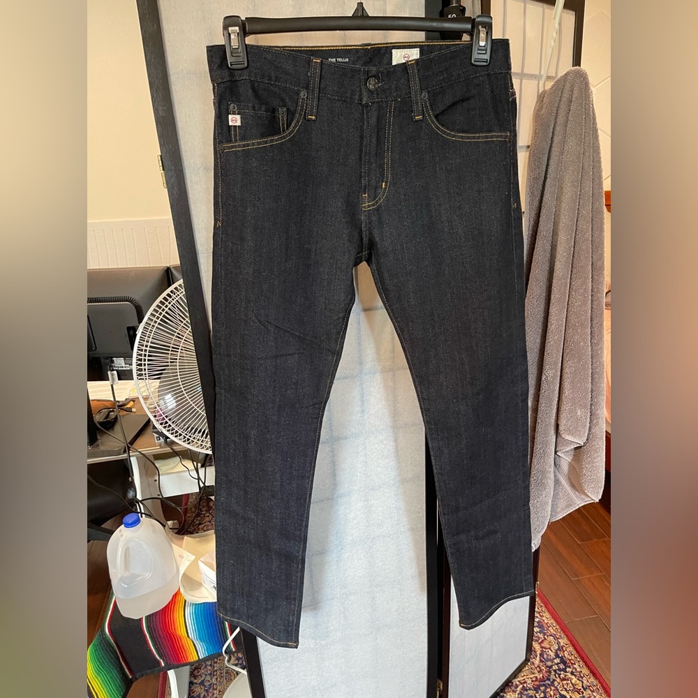 AG Adriano Goldschmied The Tellis Selvedge Jeans In Alpha Dark Indigo 31R 31x30